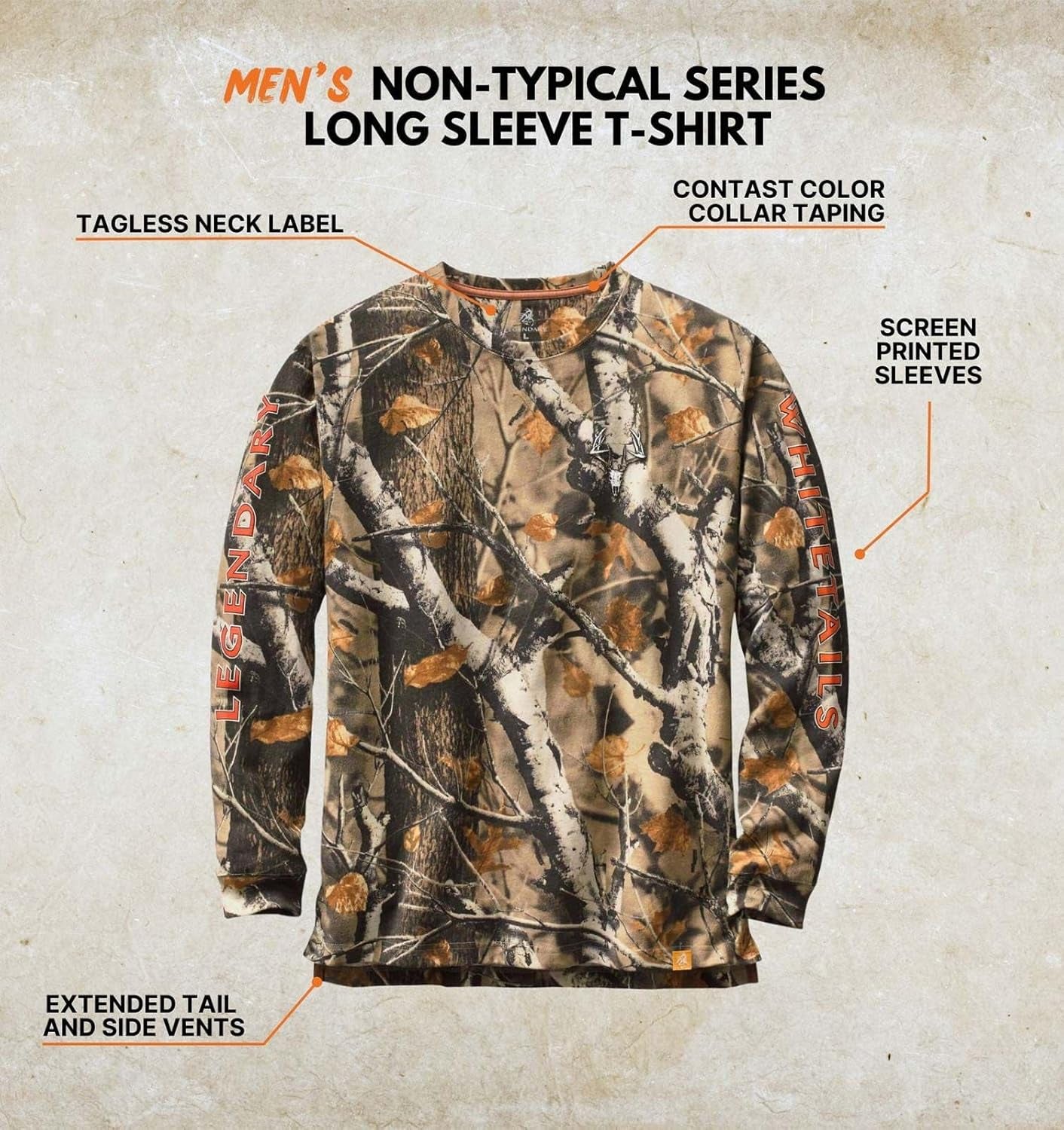 Men'S Long Sleeve T-Shirt Preshrunk 100% Heavyweight Cotton Graphic Tee