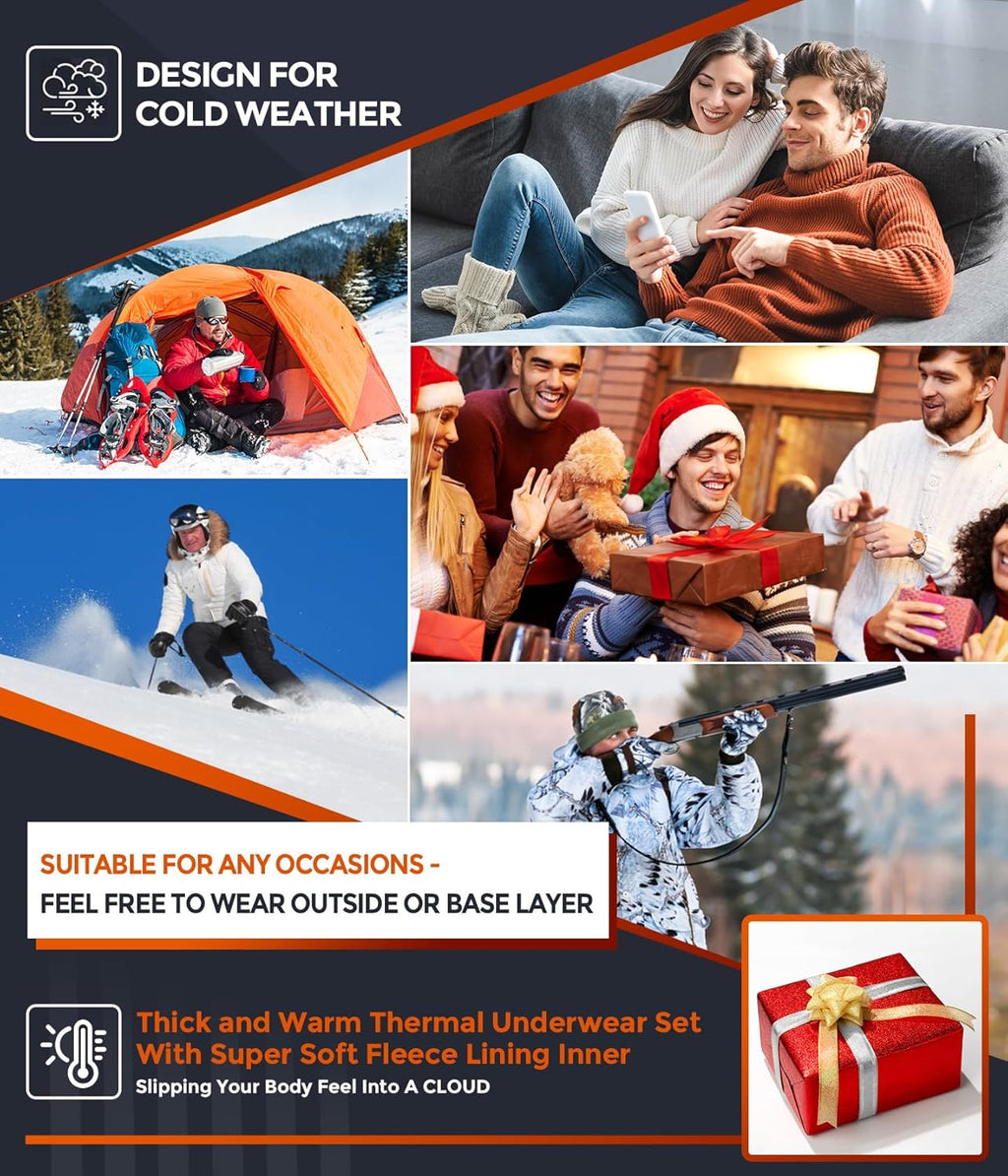 Thermal Underwear Long Johns Set Mens Winter Gift Hunting Gear Sport Base Layer Bottom Top